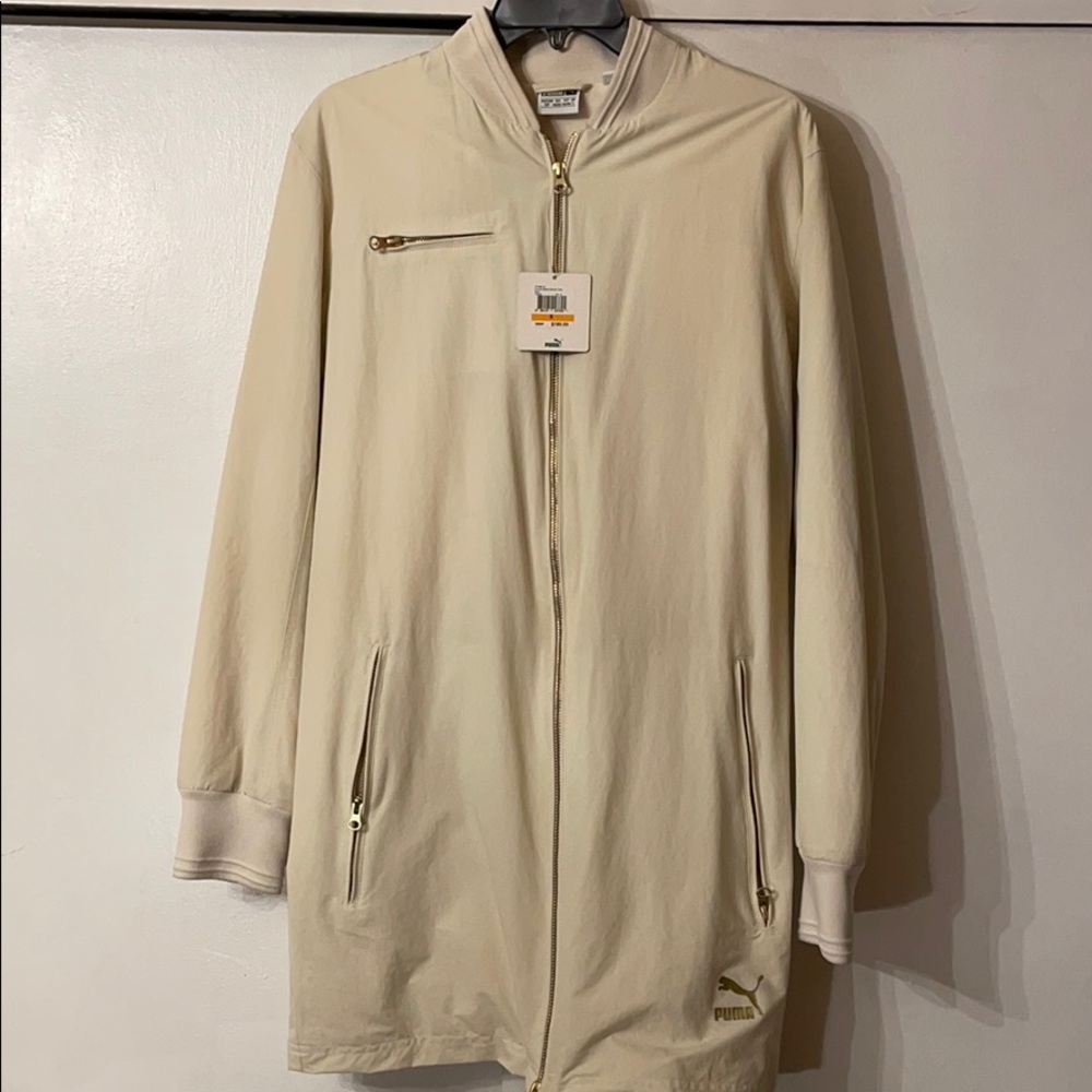 Puma Cream Longline Bomber Jacket size S